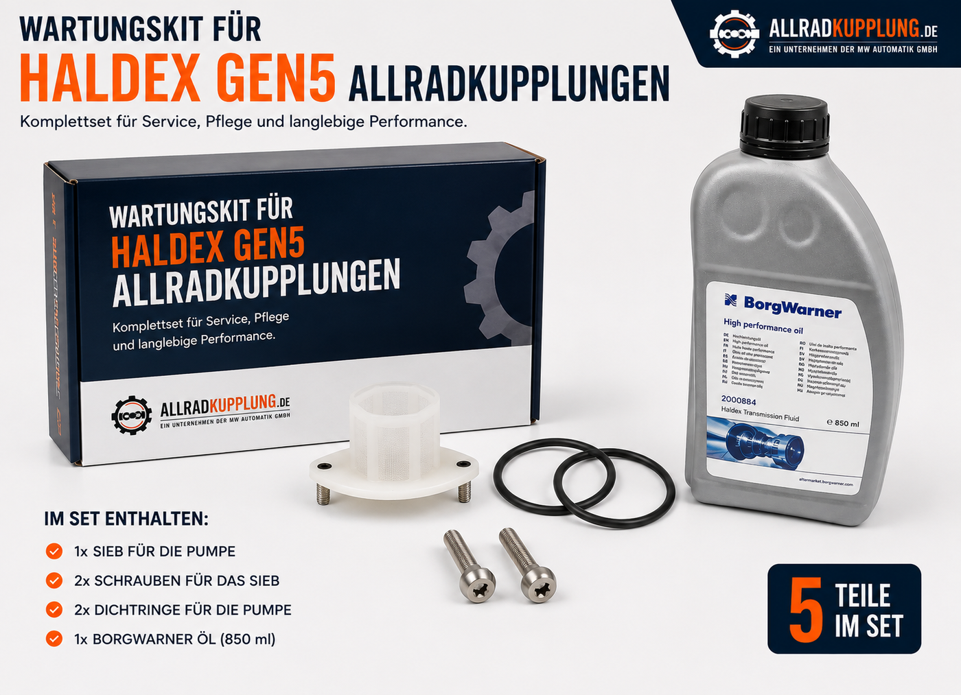 Wartungskit für Vw Audi Seat Skoda Generation 5 Allradkupplung